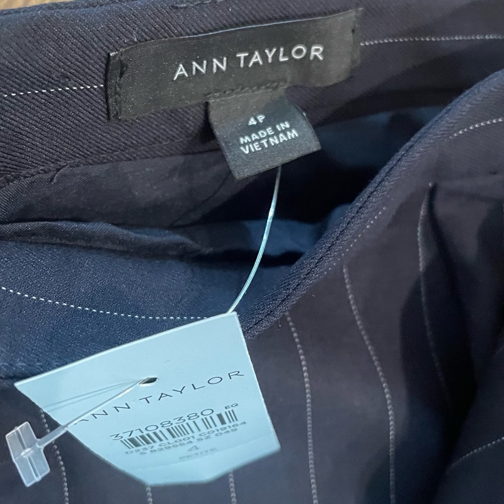 Ann Taylor Petite Pinstripe Cascade Midi Skirt - 4 Petite - Picture 7 of 7